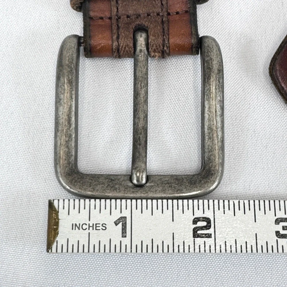 Fossil Leather Belt Mens 42 Brown Distressed Rugged MB1229 Vintage Workwear